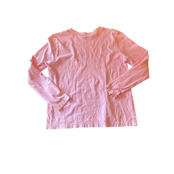 Life Is Good Womens Long Sleeve Pink Flower Graphic Shirt L Casual Cotton - Picture 5 of 5